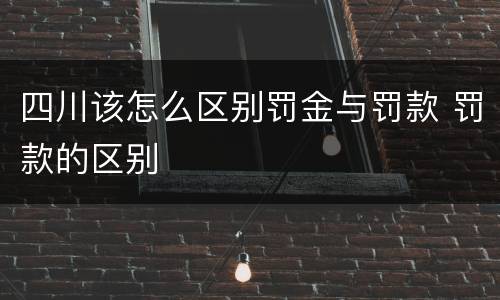 四川该怎么区别罚金与罚款 罚款的区别