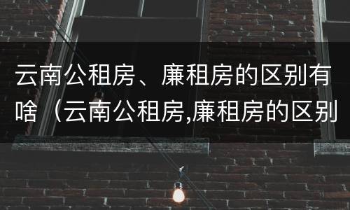 云南公租房、廉租房的区别有啥（云南公租房,廉租房的区别有啥不同）