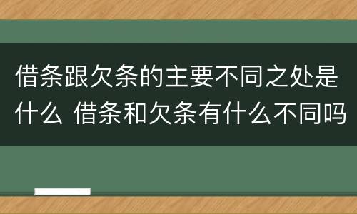 借条跟欠条的主要不同之处是什么 借条和欠条有什么不同吗