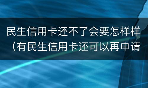 民生信用卡还不了会要怎样样（有民生信用卡还可以再申请吗）