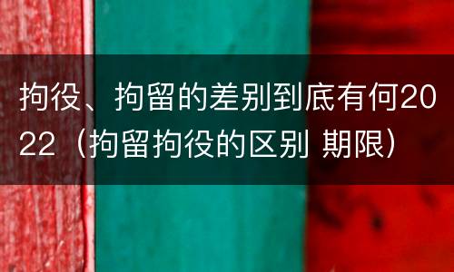 拘役、拘留的差别到底有何2022（拘留拘役的区别 期限）