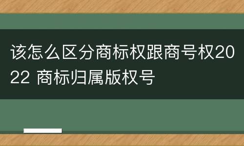 该怎么区分商标权跟商号权2022 商标归属版权号
