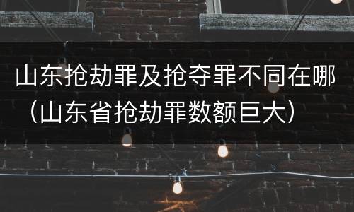 山东抢劫罪及抢夺罪不同在哪（山东省抢劫罪数额巨大）