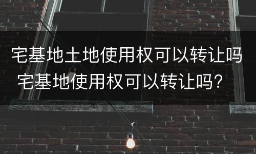 宅基地土地使用权可以转让吗 宅基地使用权可以转让吗?