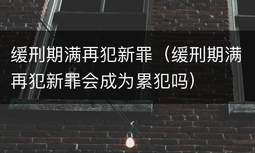 缓刑期满再犯新罪（缓刑期满再犯新罪会成为累犯吗）