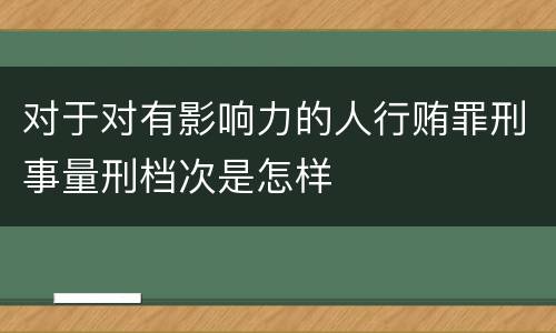 对于对有影响力的人行贿罪刑事量刑档次是怎样
