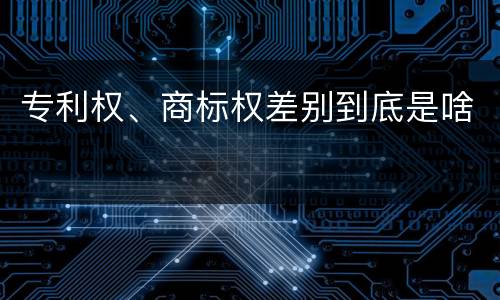 专利权、商标权差别到底是啥