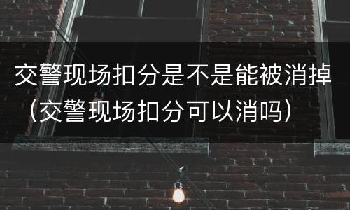 交警现场扣分是不是能被消掉（交警现场扣分可以消吗）