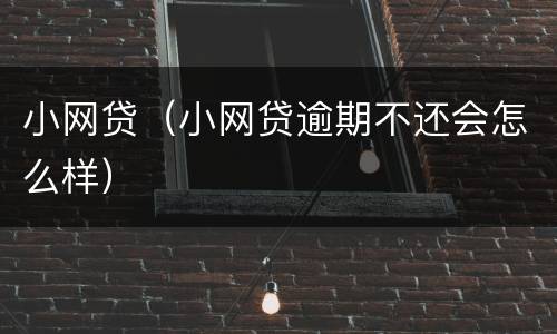 小网贷（小网贷逾期不还会怎么样）