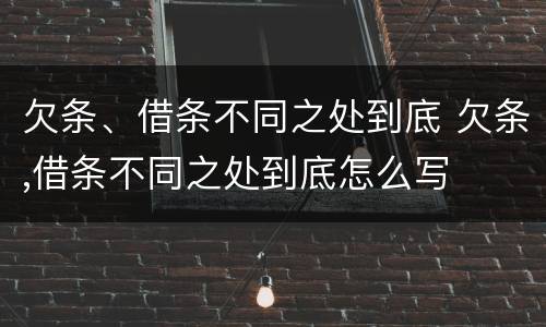 欠条、借条不同之处到底 欠条,借条不同之处到底怎么写