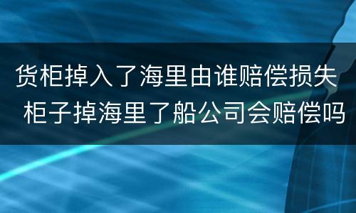 货柜掉入了海里由谁赔偿损失 柜子掉海里了船公司会赔偿吗