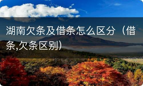 湖南欠条及借条怎么区分（借条,欠条区别）