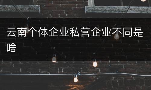 云南个体企业私营企业不同是啥