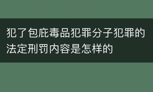 犯了包庇毒品犯罪分子犯罪的法定刑罚内容是怎样的