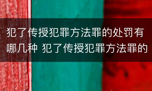 犯了传授犯罪方法罪的处罚有哪几种 犯了传授犯罪方法罪的处罚有哪几种方式