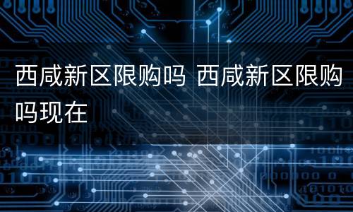 西咸新区限购吗 西咸新区限购吗现在