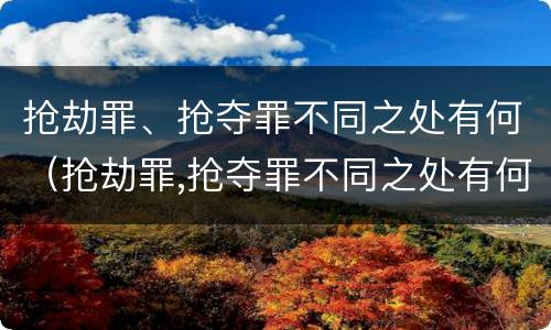 抢劫罪、抢夺罪不同之处有何（抢劫罪,抢夺罪不同之处有何区别）
