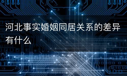 河北事实婚姻同居关系的差异有什么