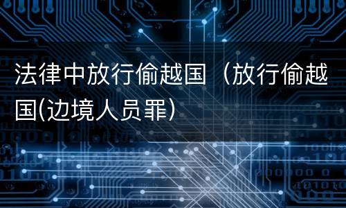 法律中放行偷越国（放行偷越国(边境人员罪）