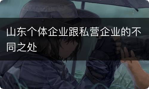 山东个体企业跟私营企业的不同之处