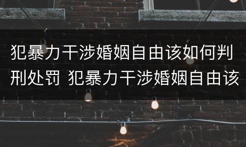 犯暴力干涉婚姻自由该如何判刑处罚 犯暴力干涉婚姻自由该如何判刑处罚决定