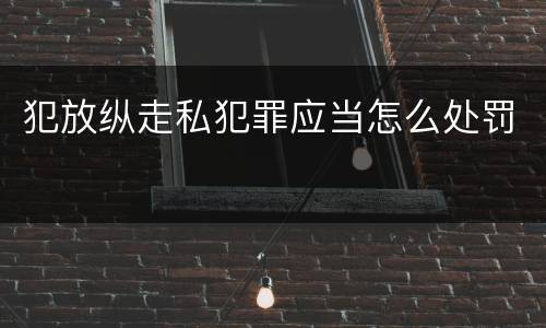 犯放纵走私犯罪应当怎么处罚
