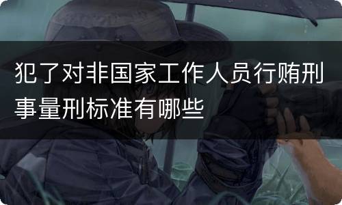犯了对非国家工作人员行贿刑事量刑标准有哪些