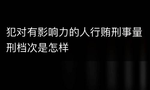 犯对有影响力的人行贿刑事量刑档次是怎样