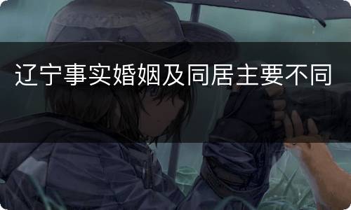 辽宁事实婚姻及同居主要不同