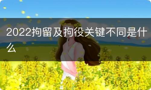 2022拘留及拘役关键不同是什么