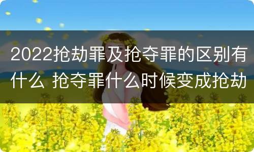 2022抢劫罪及抢夺罪的区别有什么 抢夺罪什么时候变成抢劫罪