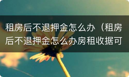 租房后不退押金怎么办（租房后不退押金怎么办房租收据可以做原始凭证么）