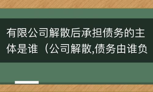 有限公司解散后承担债务的主体是谁（公司解散,债务由谁负责）