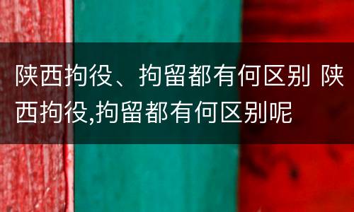 陕西拘役、拘留都有何区别 陕西拘役,拘留都有何区别呢