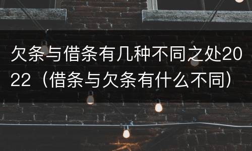 欠条与借条有几种不同之处2022（借条与欠条有什么不同）