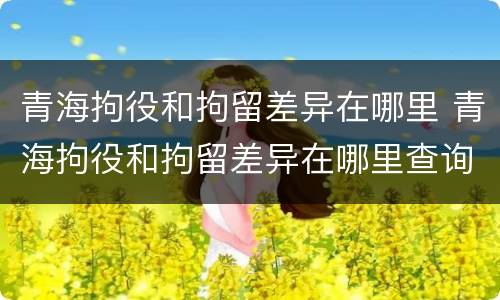 青海拘役和拘留差异在哪里 青海拘役和拘留差异在哪里查询