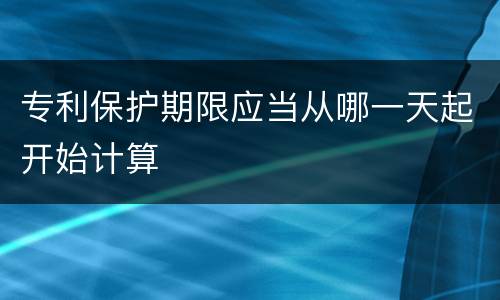 专利保护期限应当从哪一天起开始计算