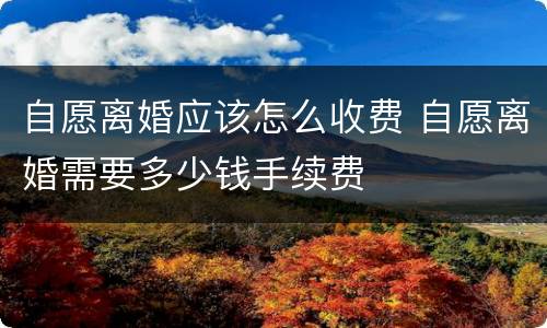 自愿离婚应该怎么收费 自愿离婚需要多少钱手续费