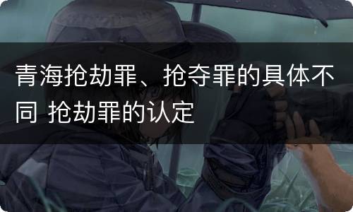 青海抢劫罪、抢夺罪的具体不同 抢劫罪的认定