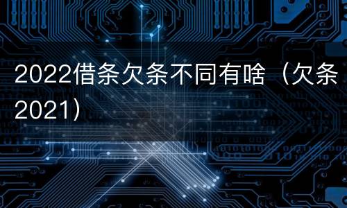 2022借条欠条不同有啥（欠条2021）