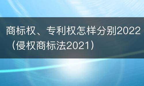 商标权、专利权怎样分别2022（侵权商标法2021）