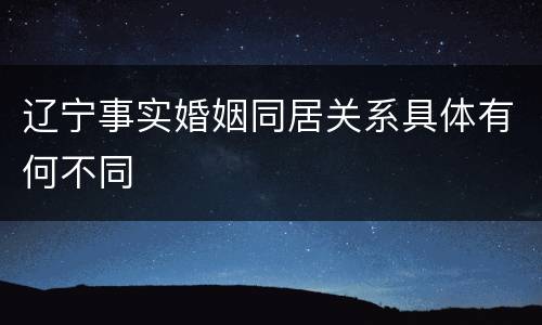 辽宁事实婚姻同居关系具体有何不同