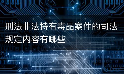 刑法非法持有毒品案件的司法规定内容有哪些