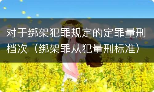 对于绑架犯罪规定的定罪量刑档次（绑架罪从犯量刑标准）