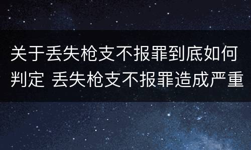 关于丢失枪支不报罪到底如何判定 丢失枪支不报罪造成严重后果