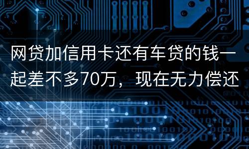 网贷加信用卡还有车贷的钱一起差不多70万，现在无力偿还了会被判刑吗