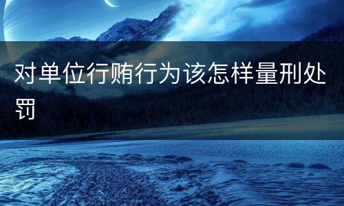 对单位行贿行为该怎样量刑处罚