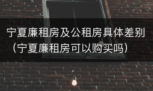宁夏廉租房及公租房具体差别（宁夏廉租房可以购买吗）
