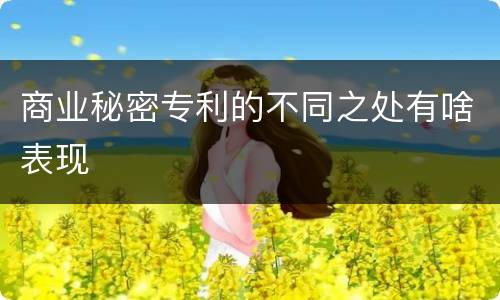 商业秘密专利的不同之处有啥表现