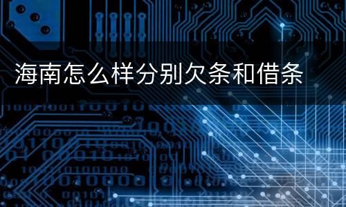 海南怎么样分别欠条和借条